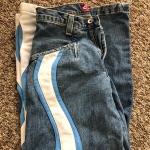 JNCO Girly Stuff Blue Stripe Wide Leg Jeans